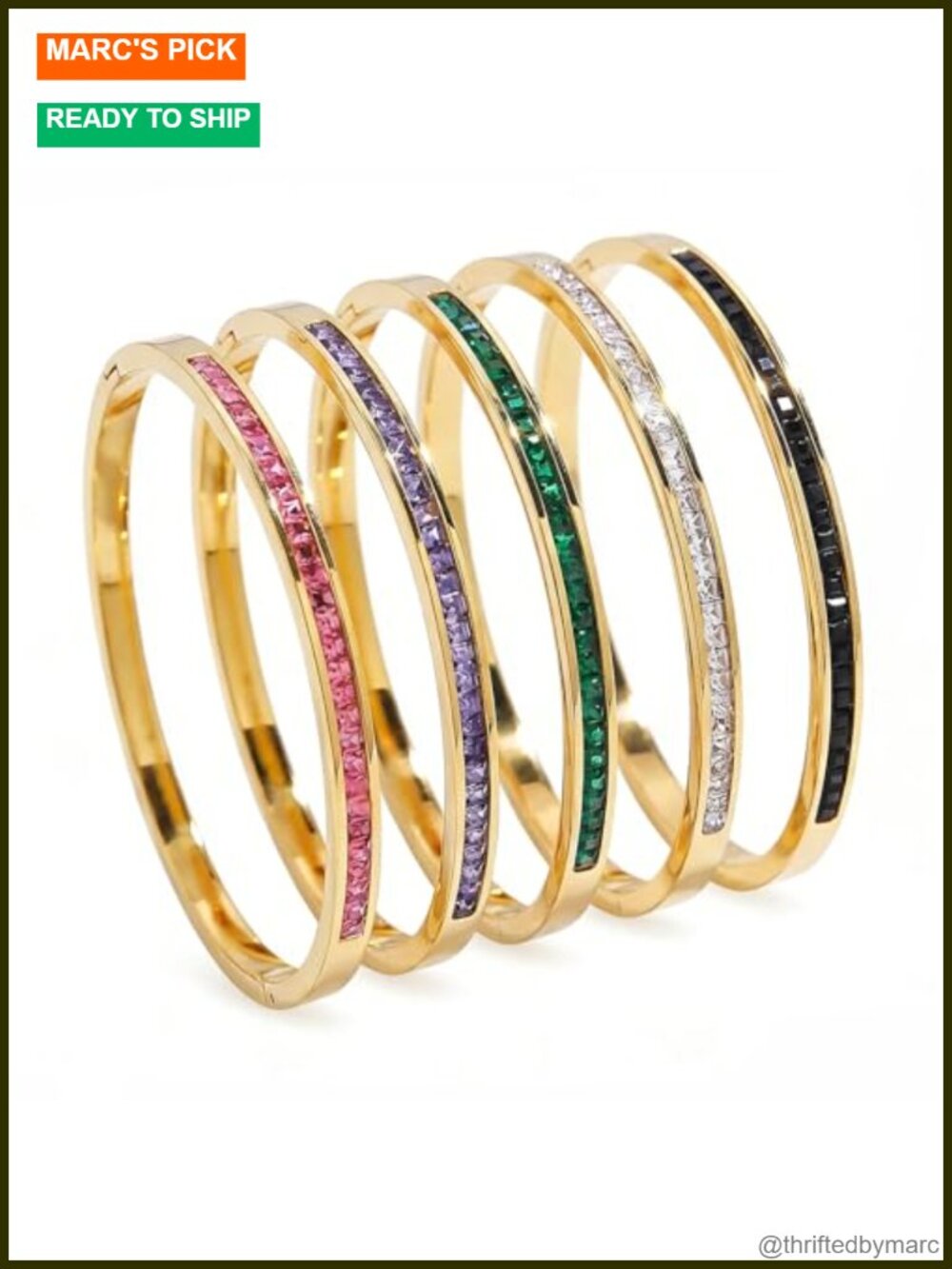 18K Gold Plated Stainless Steel Stackable Bangle Bracelet Set for Women